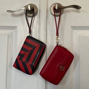 Red Tory Burch zip wallet or wristlet AND red and black Marc Jacob’s wristlet